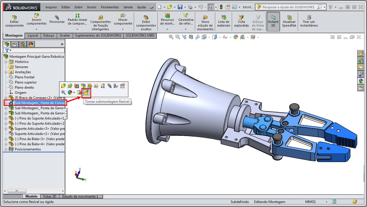 Sub Montagem Flexível no SolidWorks